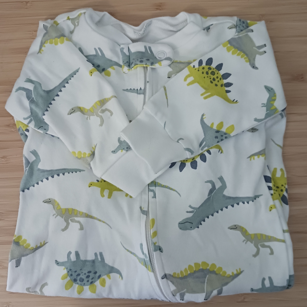 Carter's Dinosaur Print Kids Pajamas - White, Gray, and Yellow